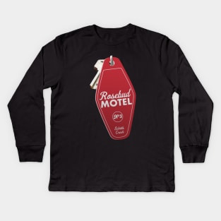 Schitt's Creek Rosebud Motel Key Tag, Retro design in red Kids Long Sleeve T-Shirt